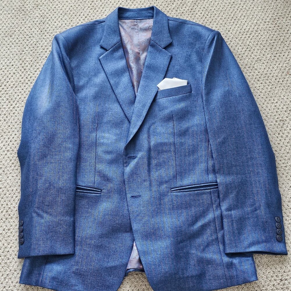 Handmade three piece blue suit